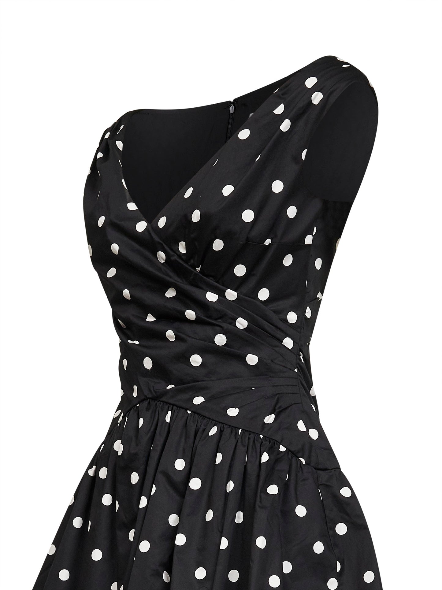 Miniabito in cotone a pois nero