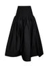 Black cotton poplin midi skirt