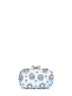 Pochette con cristalli e tracolla azzurra