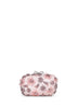 Pink floral crystal clutch bag with strap