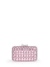 Pochette con cristalli e tracolla rosa
