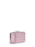 Pochette con cristalli e tracolla rosa