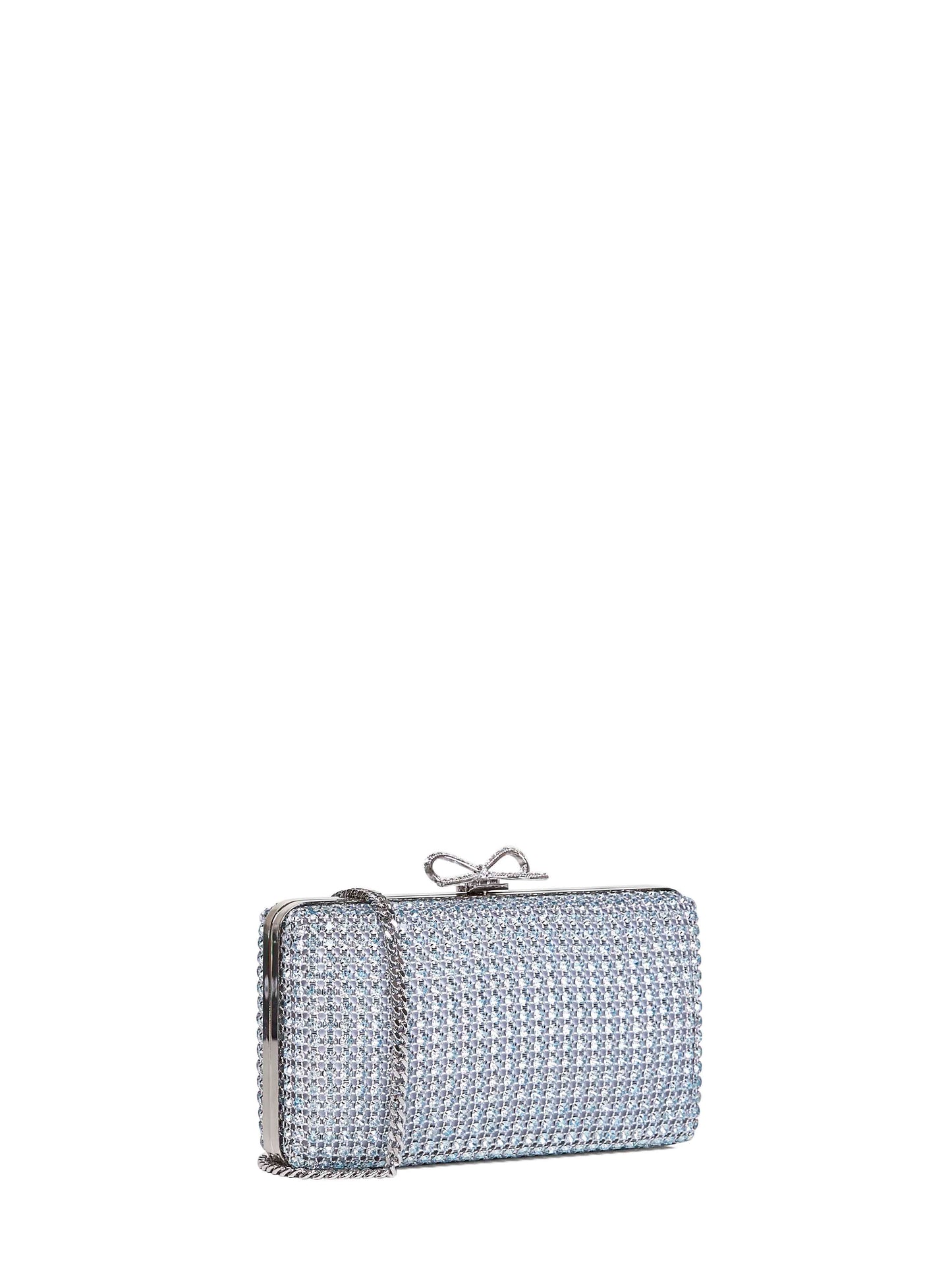 Pochette con tracolla con cristalli blu