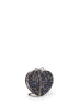 Black multi crystal heart clutch bag