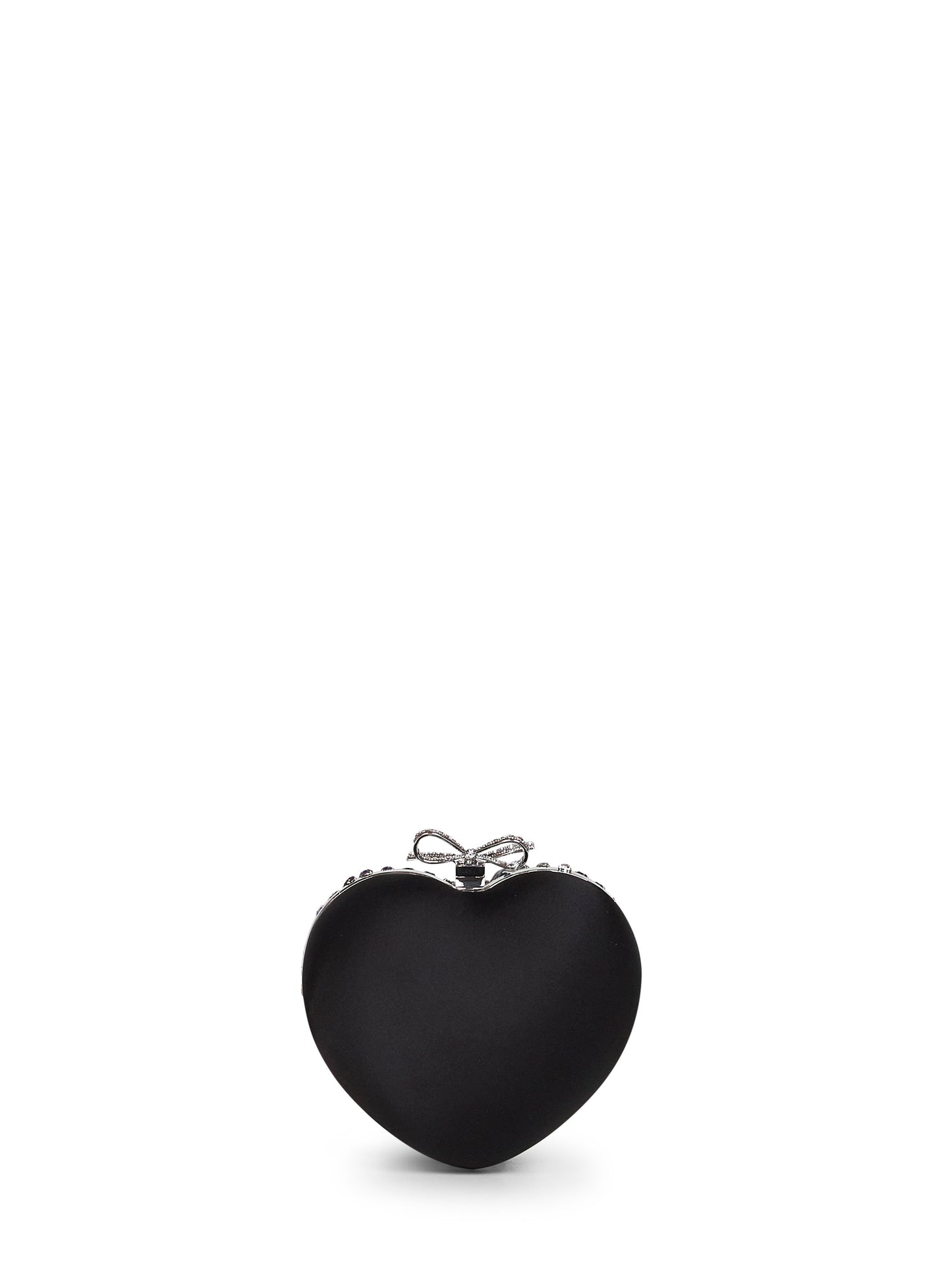 Black multi crystal heart clutch bag