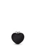Black multi crystal heart clutch bag