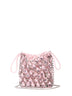 Pink crystal chainmail mini bag with shoulder strap
