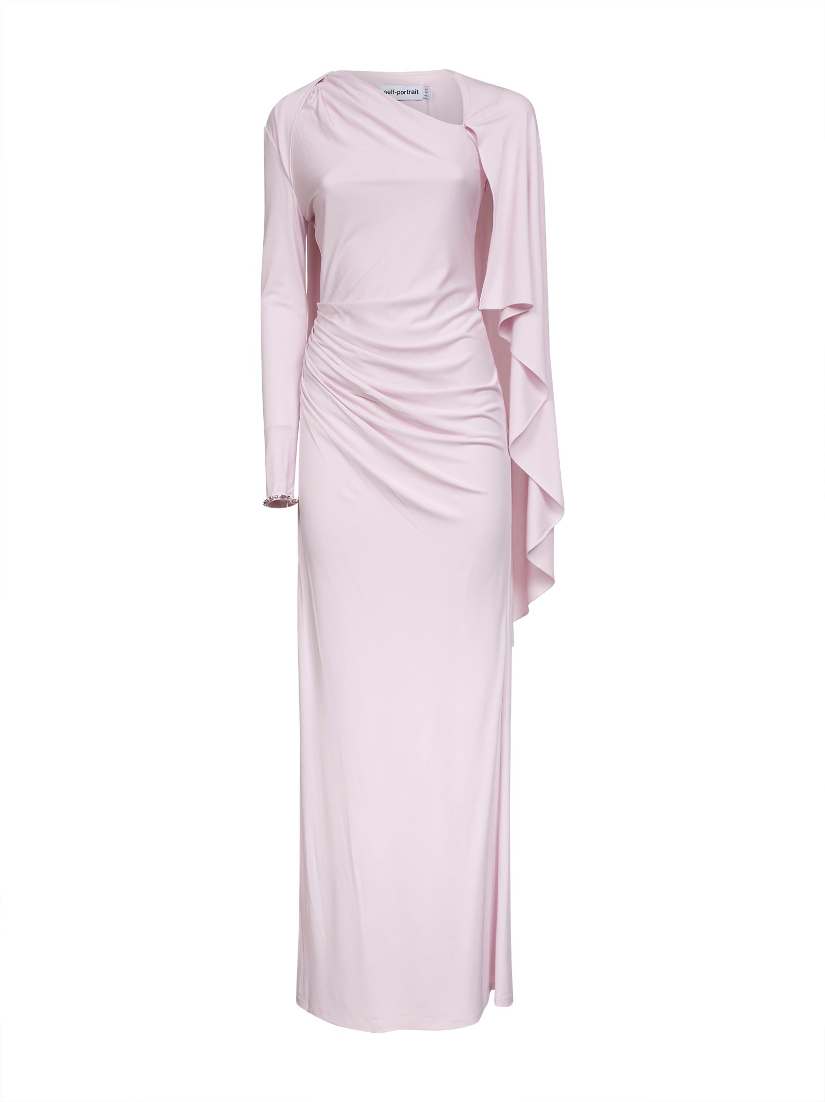 self portrait pink maxi dress Pink Georgette Scarf Maxi Dress