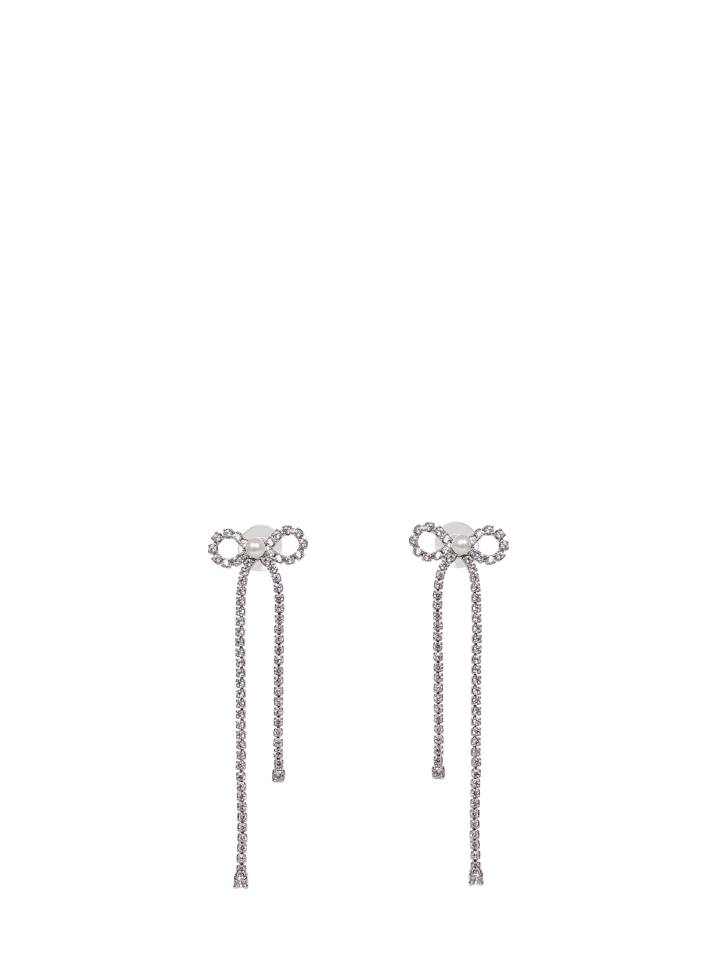 Crystal droplet bow earrings