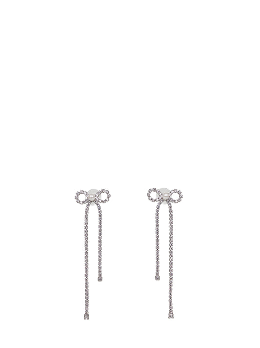 Crystal droplet bow earrings