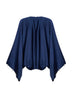 Blusa in envers satin blu navy con perle e cristalli