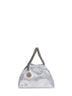 Borsa a tracolla mini con coulisse Falabella argento