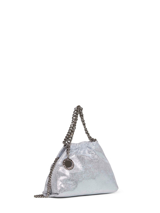 Silver Falabella mini drawstring crossbody bag