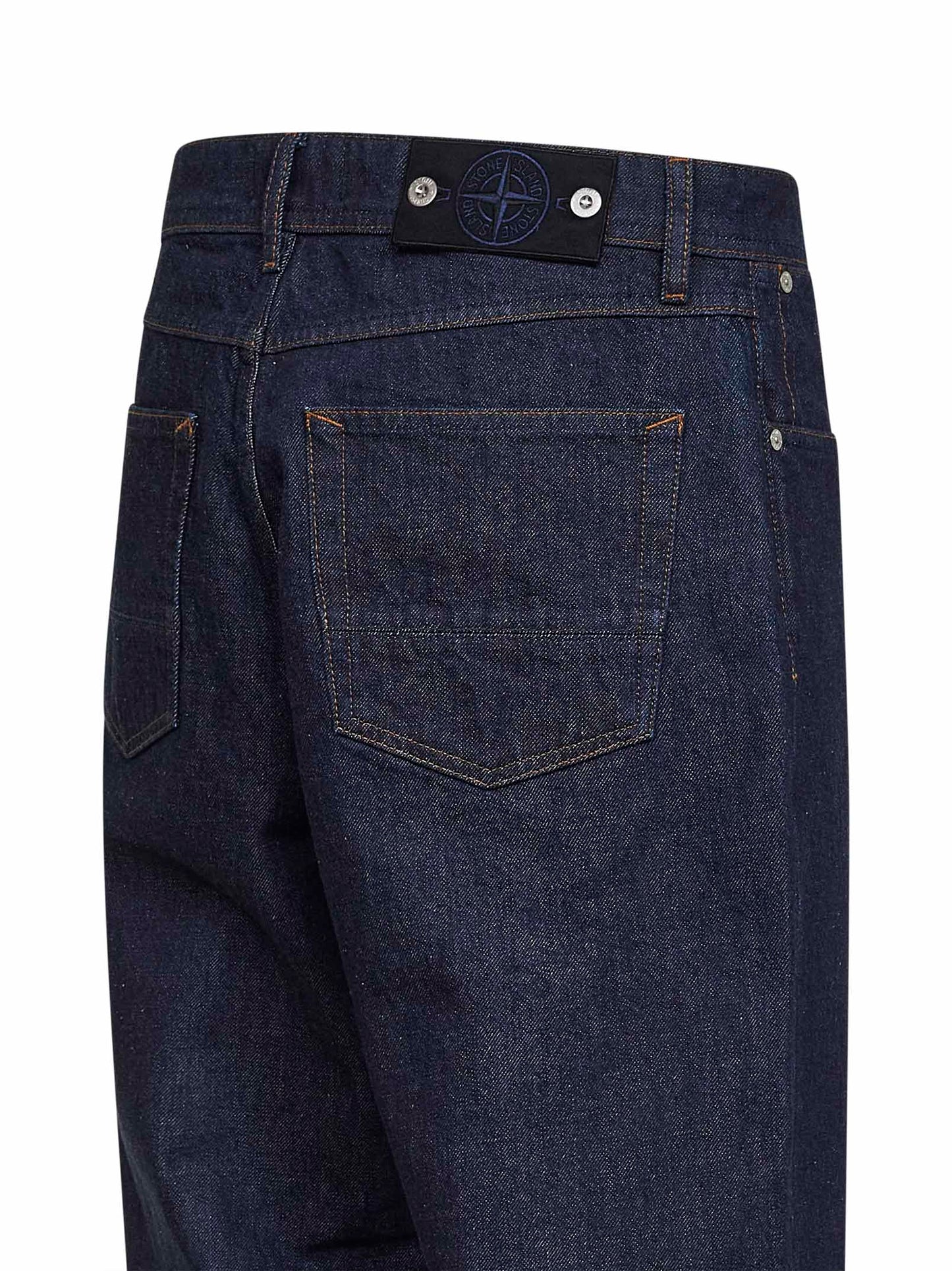 Blue rinse 14 oz denim canvas loose jeans