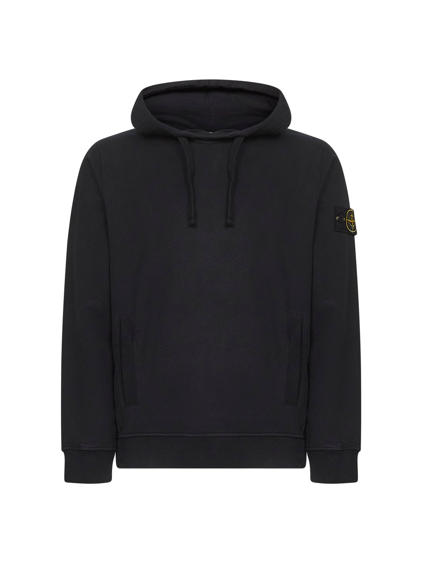 Black brushed organic cotton hoodie