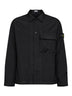 Black Crinkle Reps NY padded overshirt