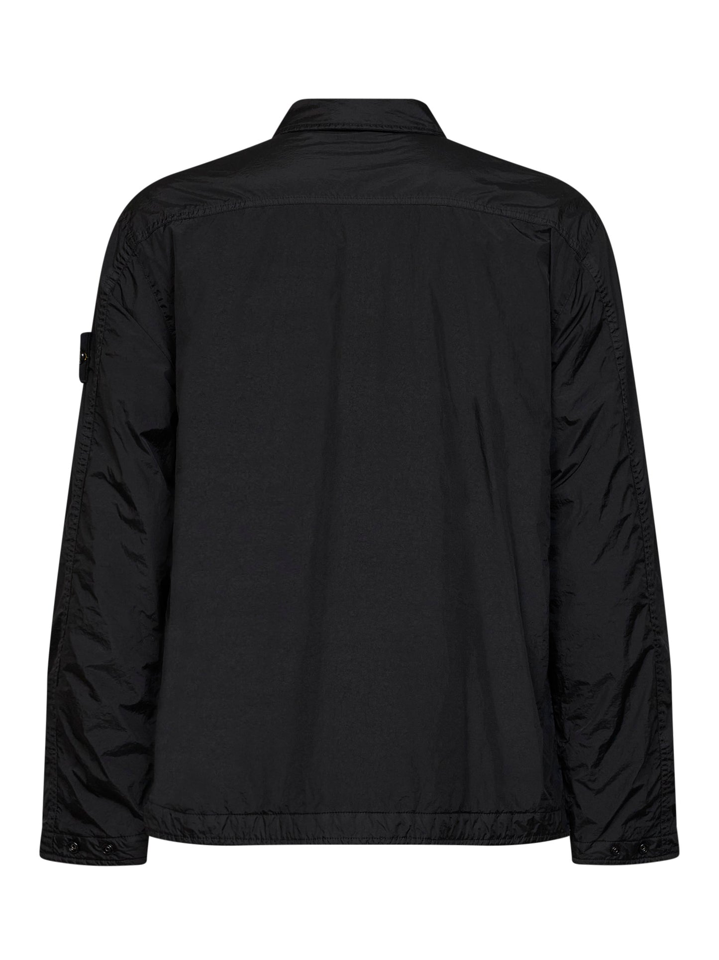 Black Crinkle Reps NY padded overshirt