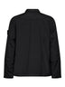Black Crinkle Reps NY padded overshirt