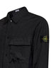 Black Crinkle Reps NY padded overshirt