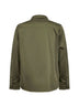 Overshirt in raso di cotone biologico stretch verde militare