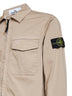 Overshirt in raso di cotone biologico stretch deserto