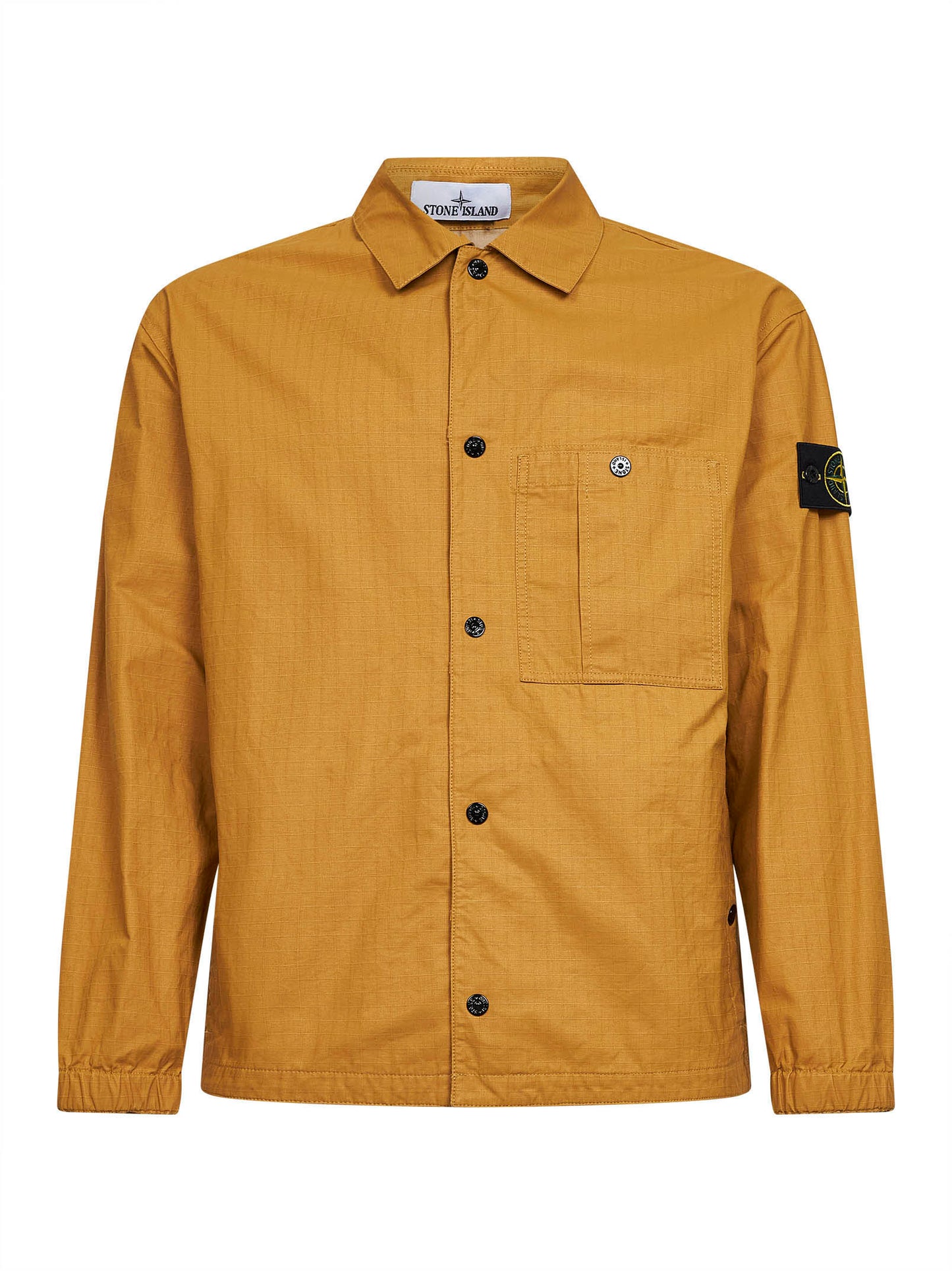 Mustard cotton ripstop overshirt