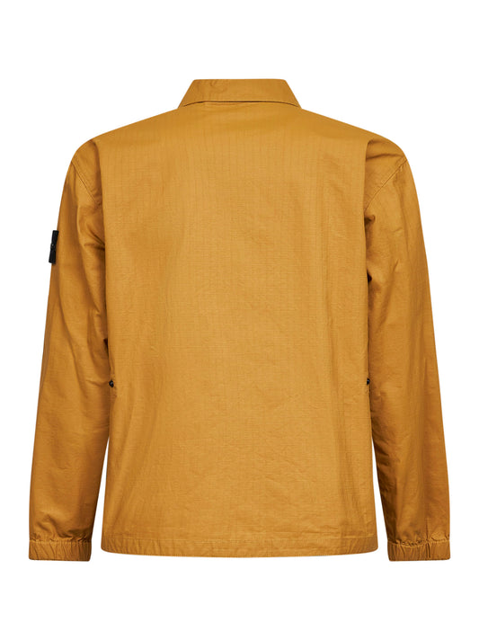 Mustard cotton ripstop overshirt
