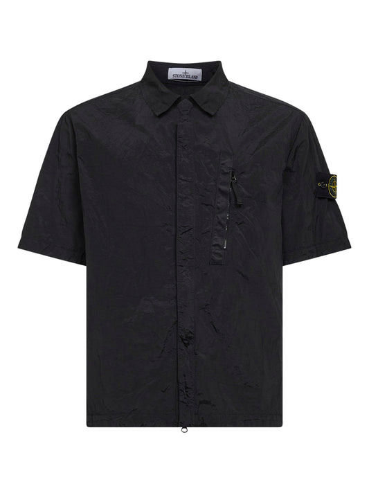 Camicia a manica corta in Nylon Metal nero