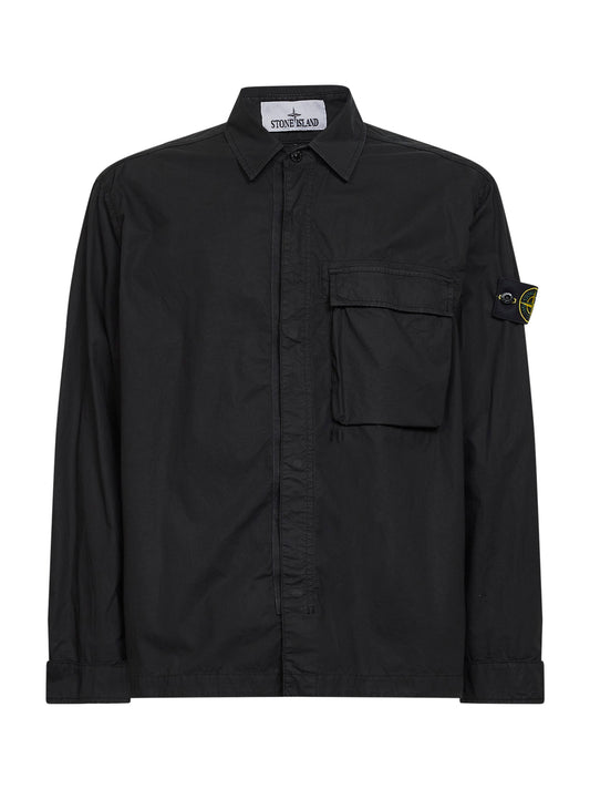 Black lightweight Paracadute canvas overshirt