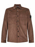 Brown cotton micro-corduroy overshirt