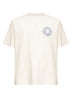 Ivory jersey "Outline Compass" printed T-shirt