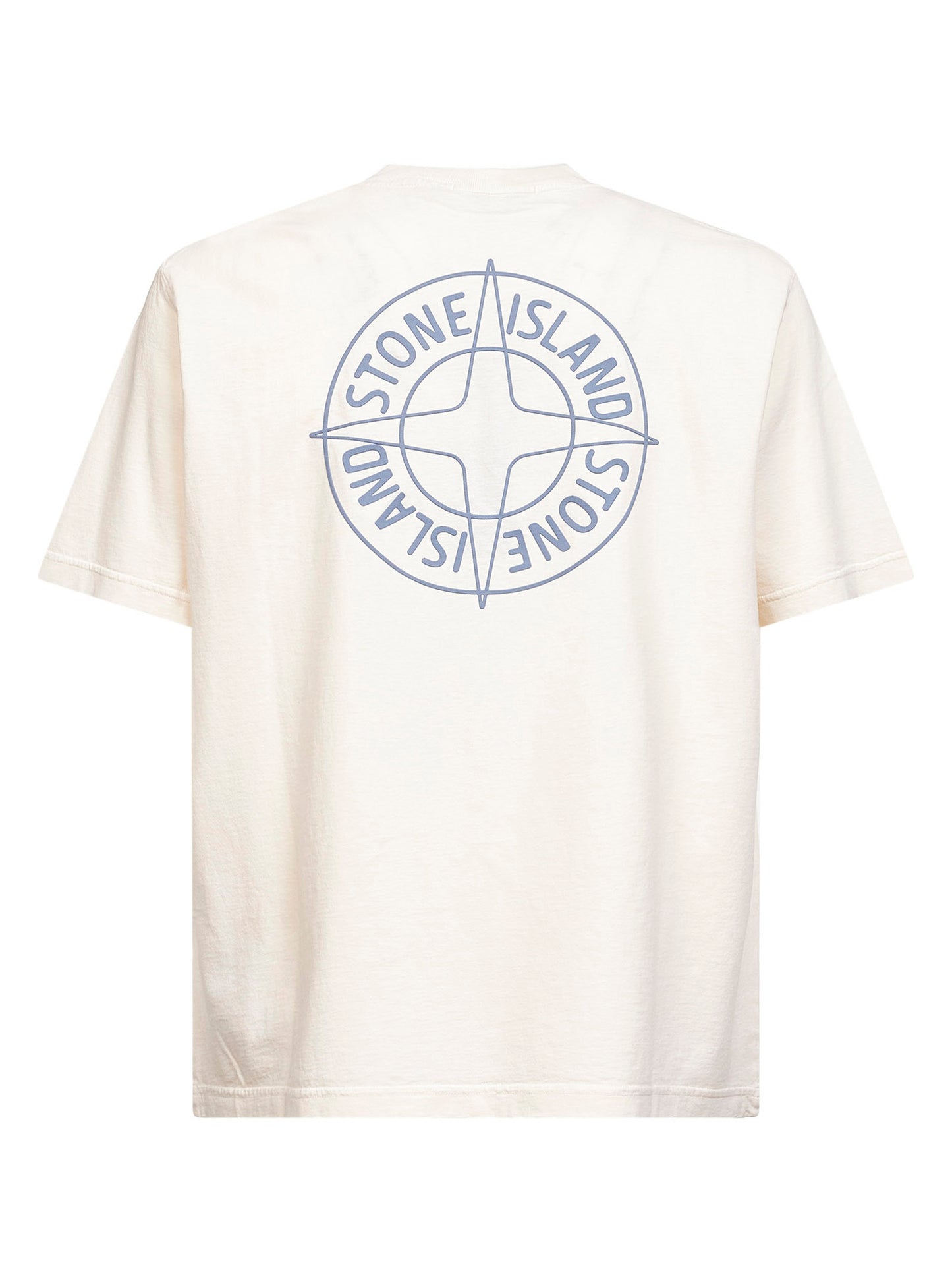 Ivory jersey "Outline Compass" printed T-shirt