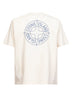 Ivory jersey "Outline Compass" printed T-shirt