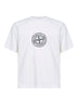 T-shirt in jersey biologico bianco con stampa "All Around Compass"