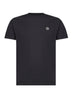 Black slim-fit logo patch T-shirt<BR/>