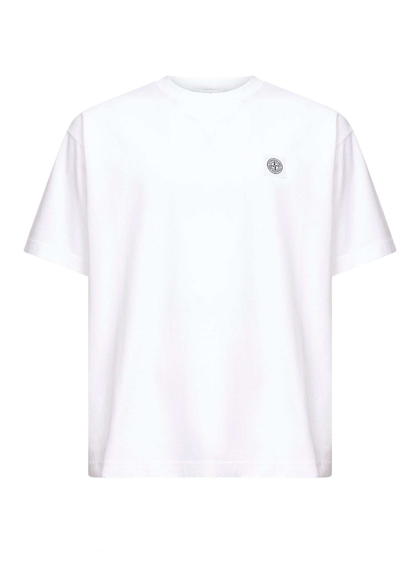 White jersey logo patch T-shirt