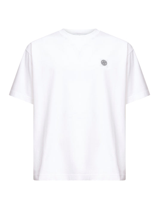 White jersey logo patch T-shirt