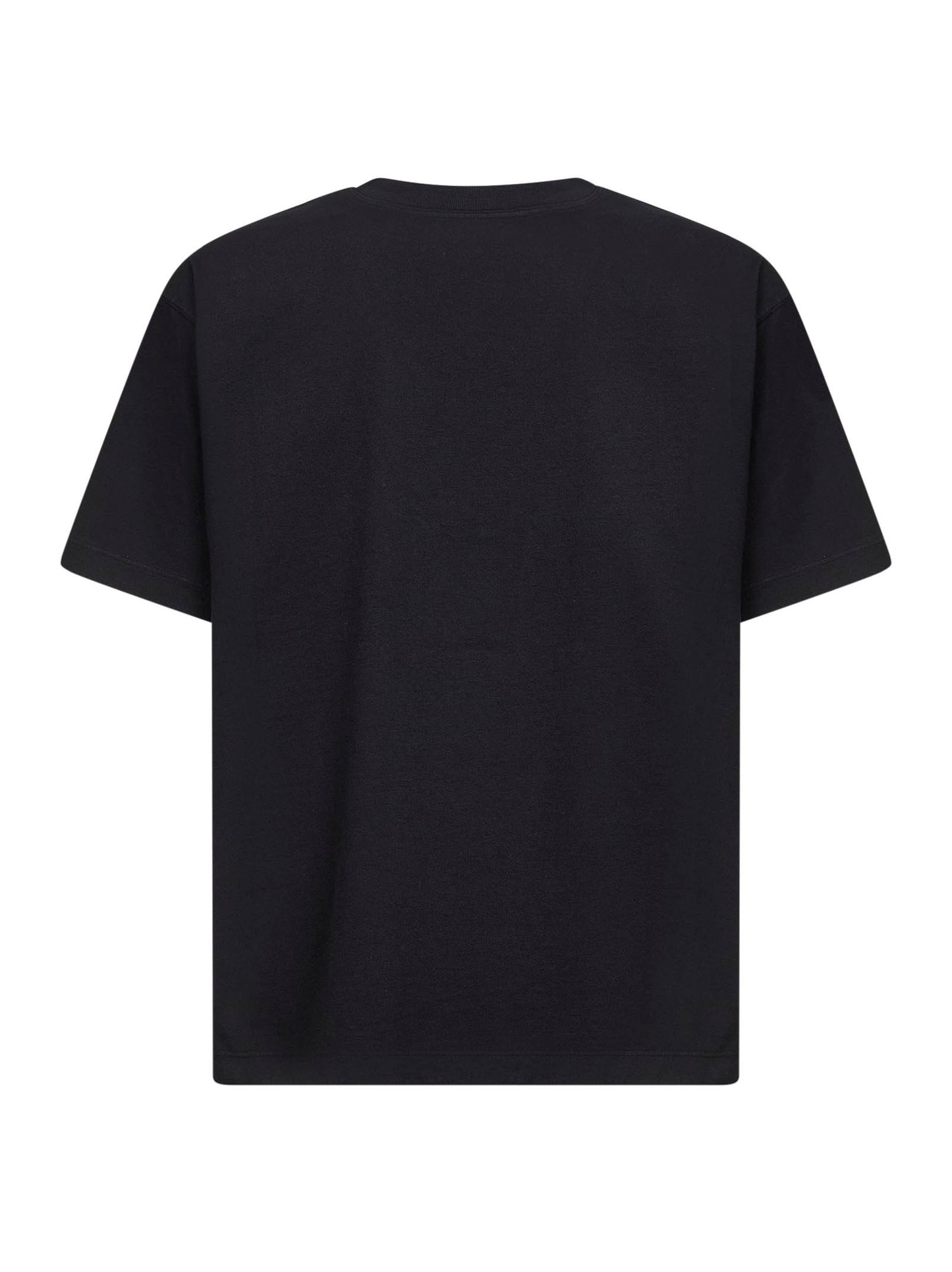 Black jersey logo patch T-shirt<BR/>