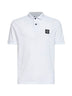 Polo in piqué di cotone stretch bianco