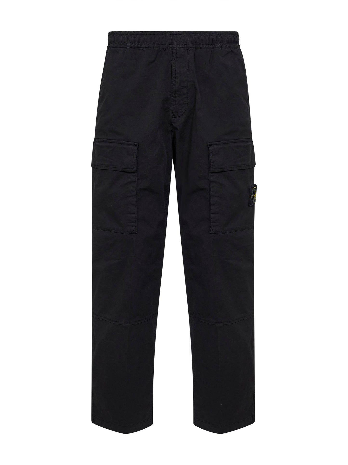 Pantaloni cargo in twill stretch nero<BR/>