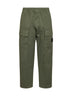 Military green stretch twill cargo trousers