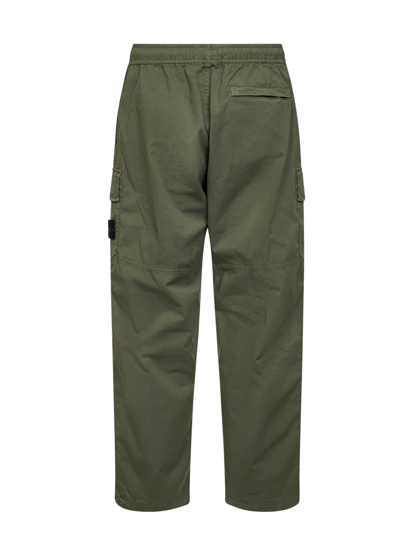 Military green stretch twill cargo trousers