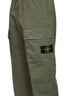 Military green stretch twill cargo trousers