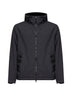 Black lightweight nylon rep hooded jacket