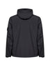 Black lightweight nylon rep hooded jacket