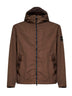 Shadow brown lightweight nylon rep hooded jacket