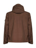 Shadow brown lightweight nylon rep hooded jacket