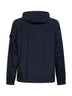 Parka corto con cappuccio in nylon blu<BR/>