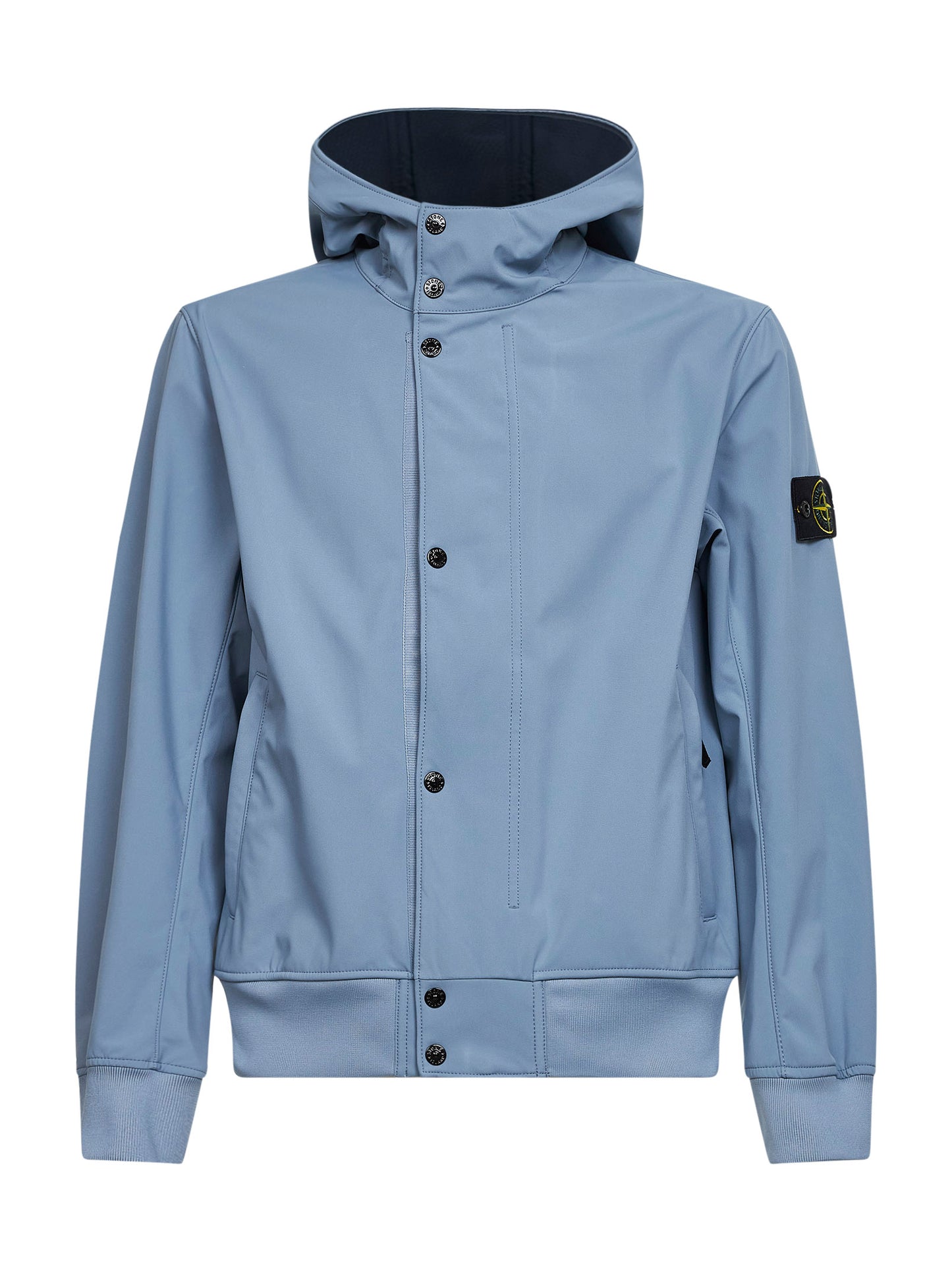 Giacca con cappuccio in Light Soft Shell-R avio