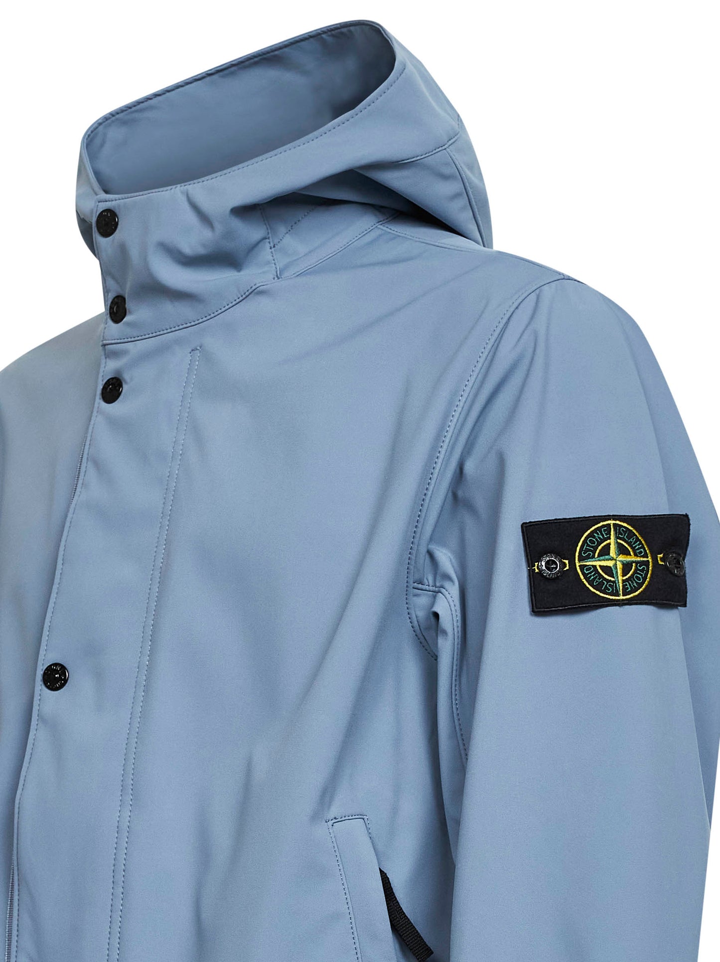 Giacca con cappuccio in Light Soft Shell-R avio